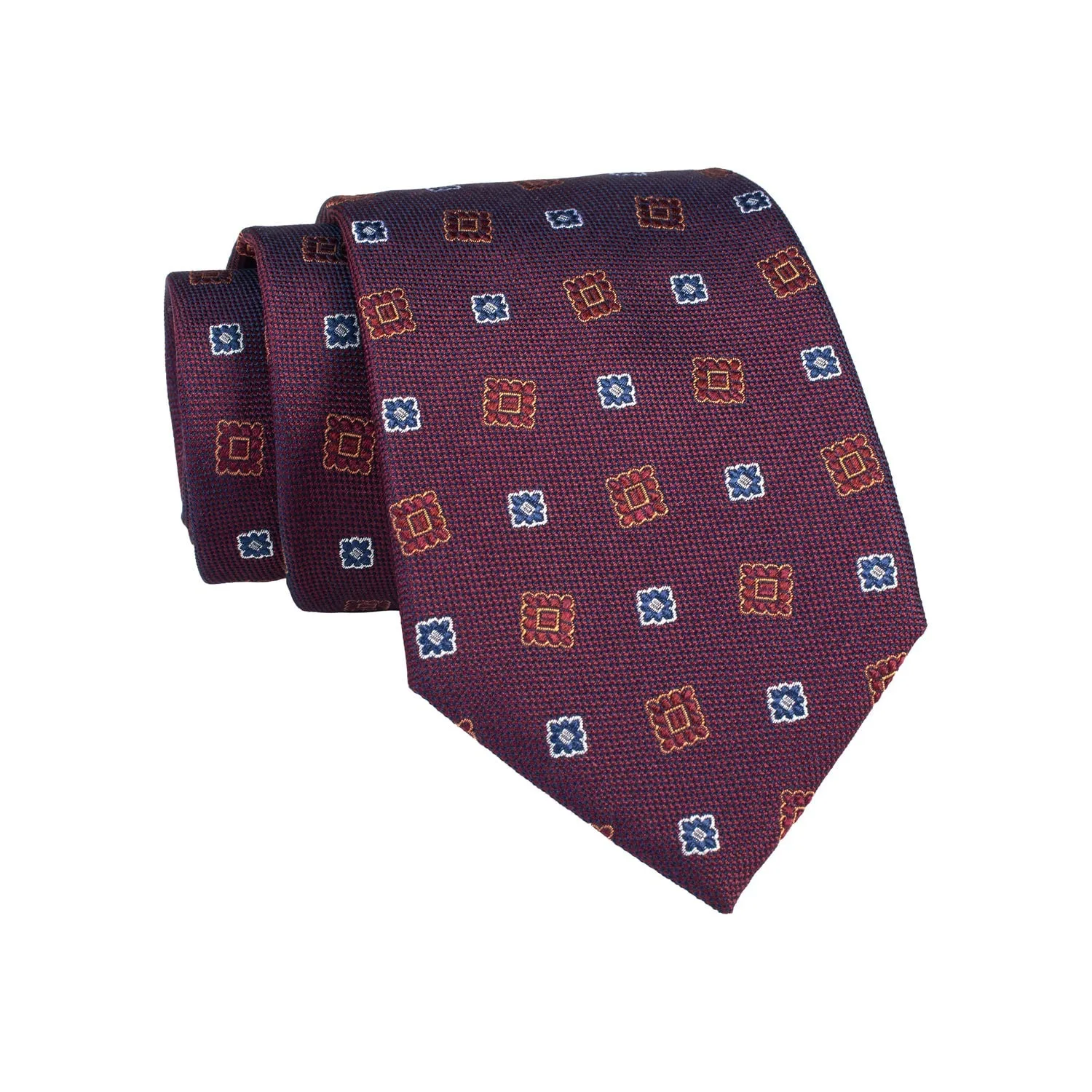 Derry Foulard Silk Tie, Burgundy / Blue sold by The Dark Knot Limited product image thumbnail 2