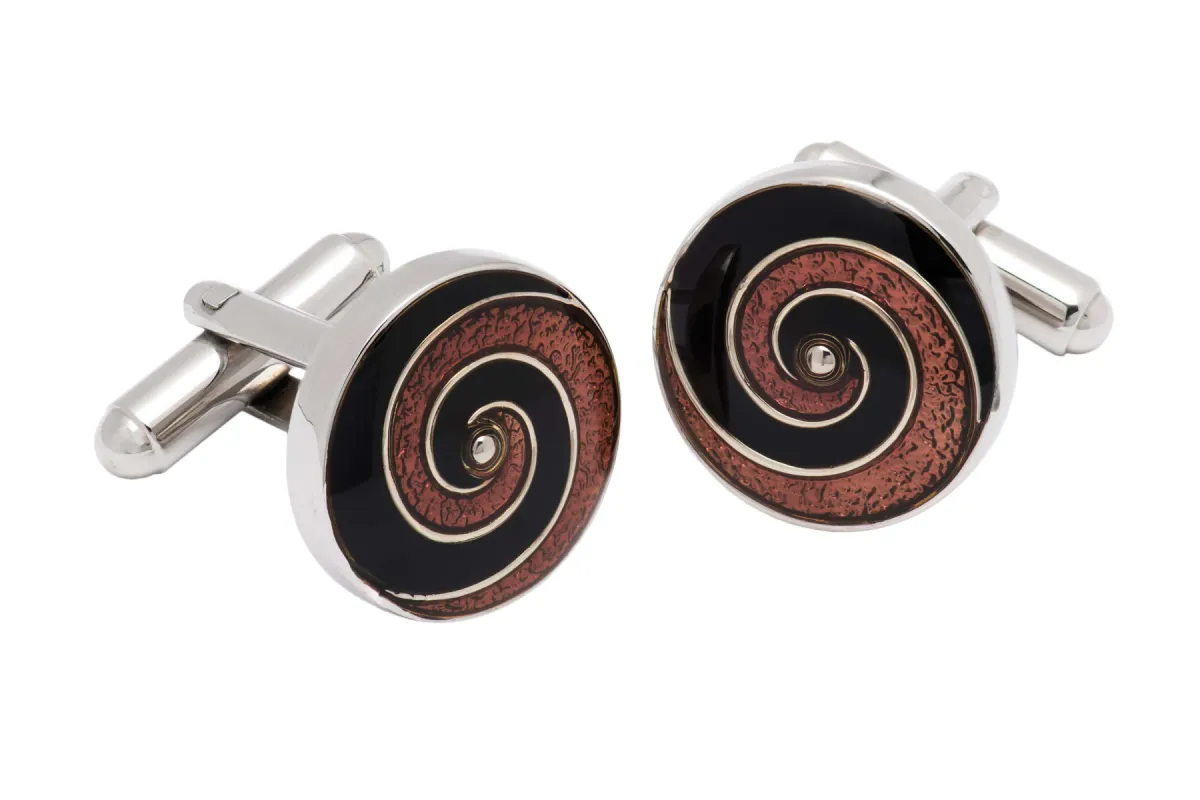 Seabrook Onyx Amethyst Rhodium Plated Cufflinks sold by The Dark Knot Limited