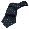 Berkshire Abstract Silk Tie, Navy / Turquoise sold by The Dark Knot Limited