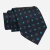 Berkshire Abstract Silk Tie, Navy / Turquoise sold by The Dark Knot Limited