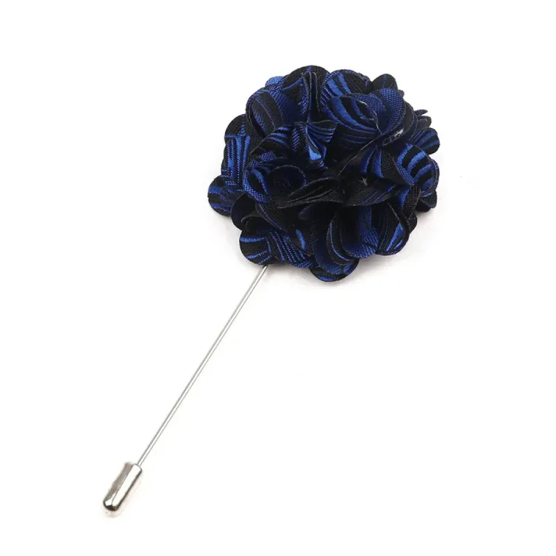 Lake Placid Lapel Flower, Blue / Black sold by The Dark Knot Limited
