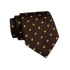 Millville Foulard Silk Tie, Dark Brown / Gold sold by The Dark Knot Limited