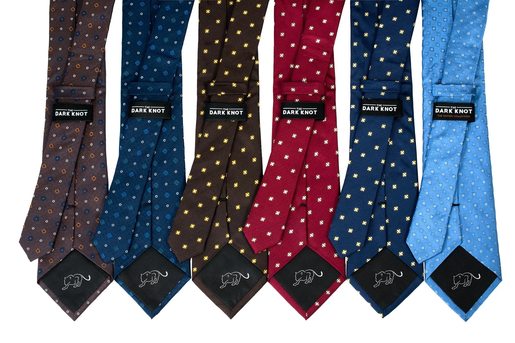 Millville Foulard Silk Tie, Dark Brown / Gold sold by The Dark Knot Limited product image thumbnail 4