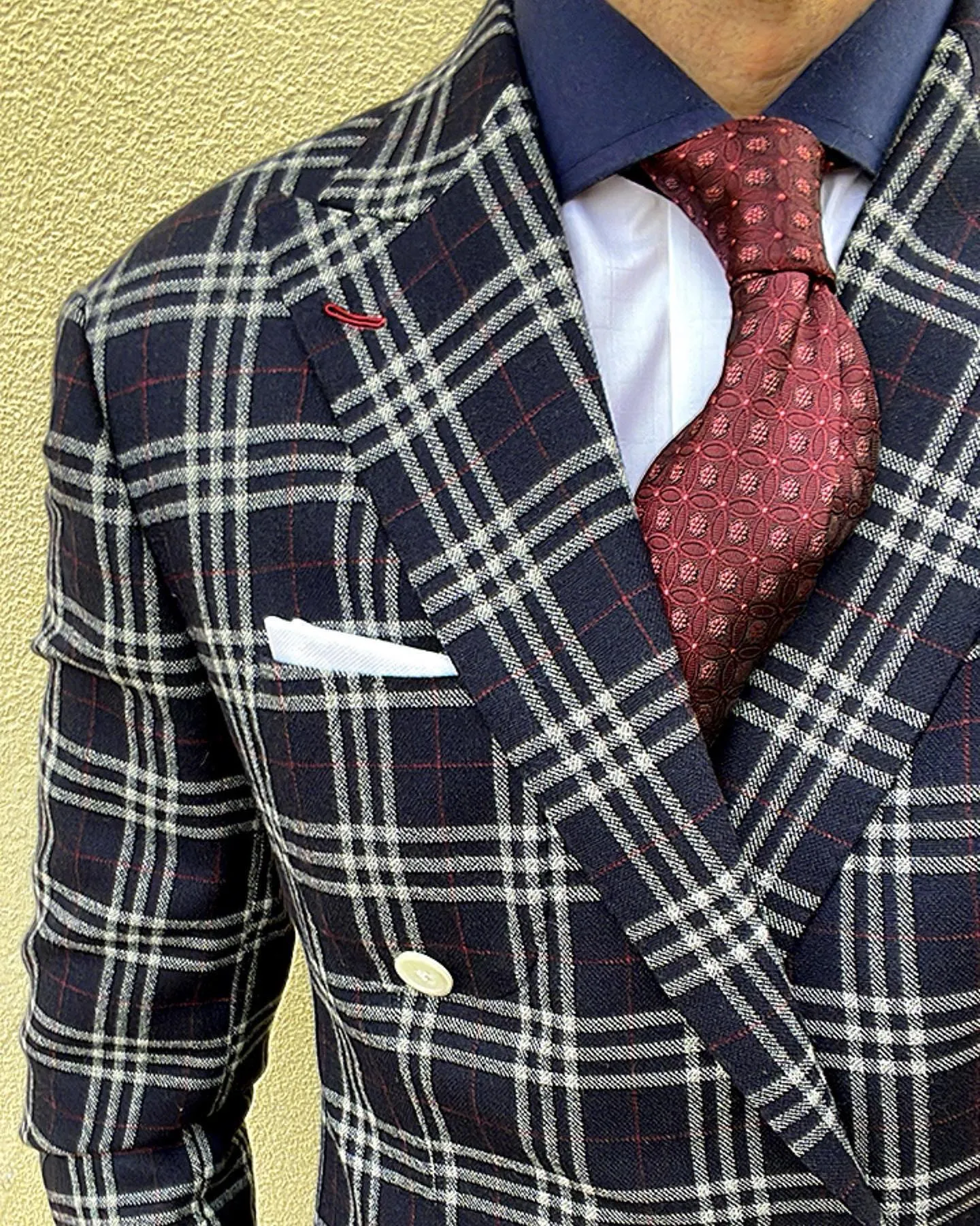 Glastonbury Circles Silk Tie, Burgundy sold by The Dark Knot Limited product image thumbnail 4