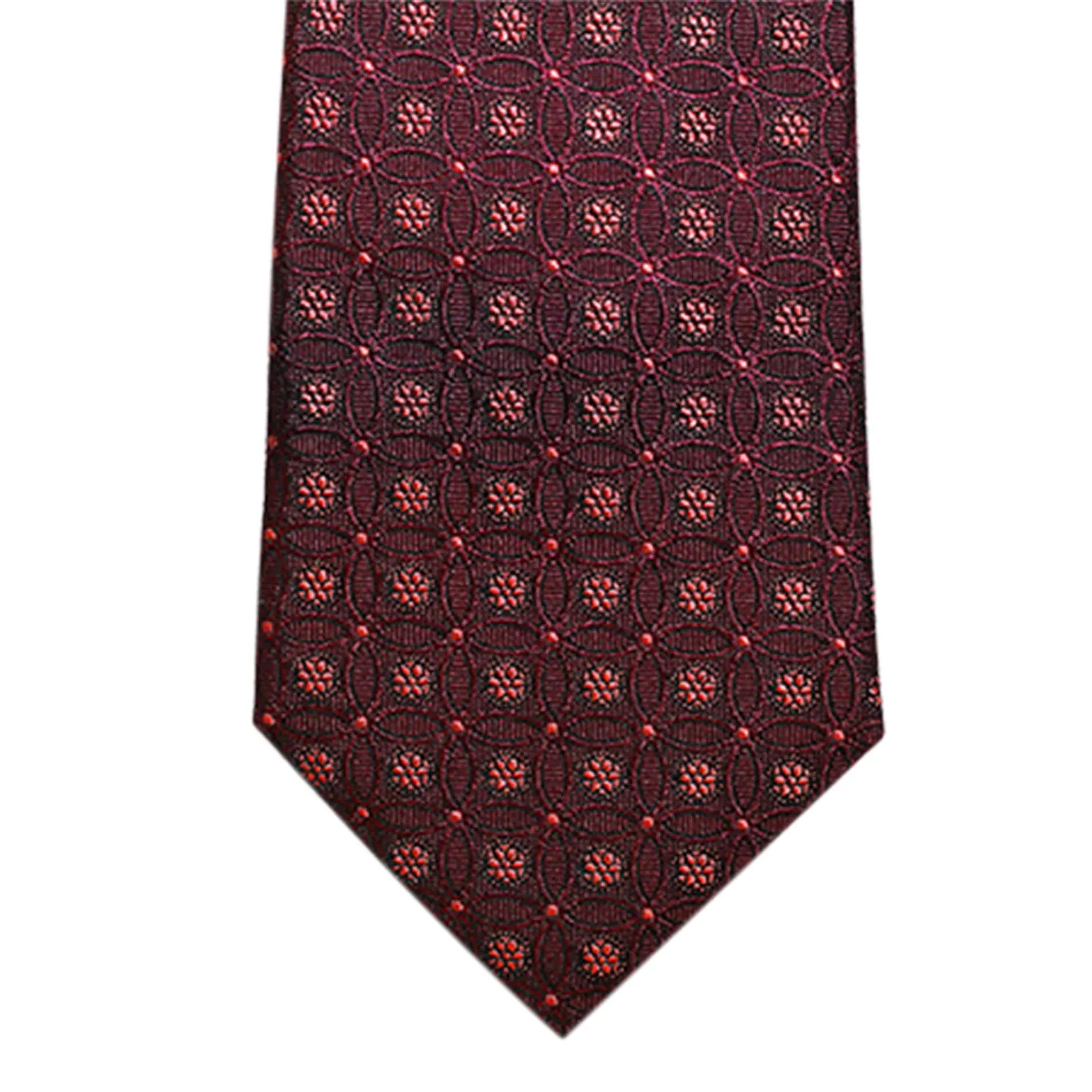 Glastonbury Circles Silk Tie, Burgundy sold by The Dark Knot Limited product image thumbnail 3