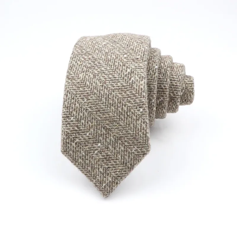 Salem Beige Woolen Houndsdooth Tie sold by The Dark Knot Limited
