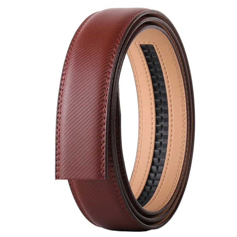 Walnut Brown Striped Leather Belt sold by The Dark Knot Limited