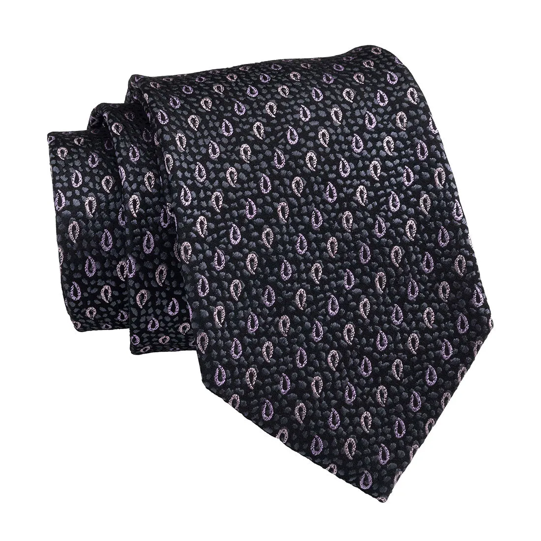 Danbury Paisley Silk Tie, Grey / Pink sold by The Dark Knot Limited product image thumbnail 2
