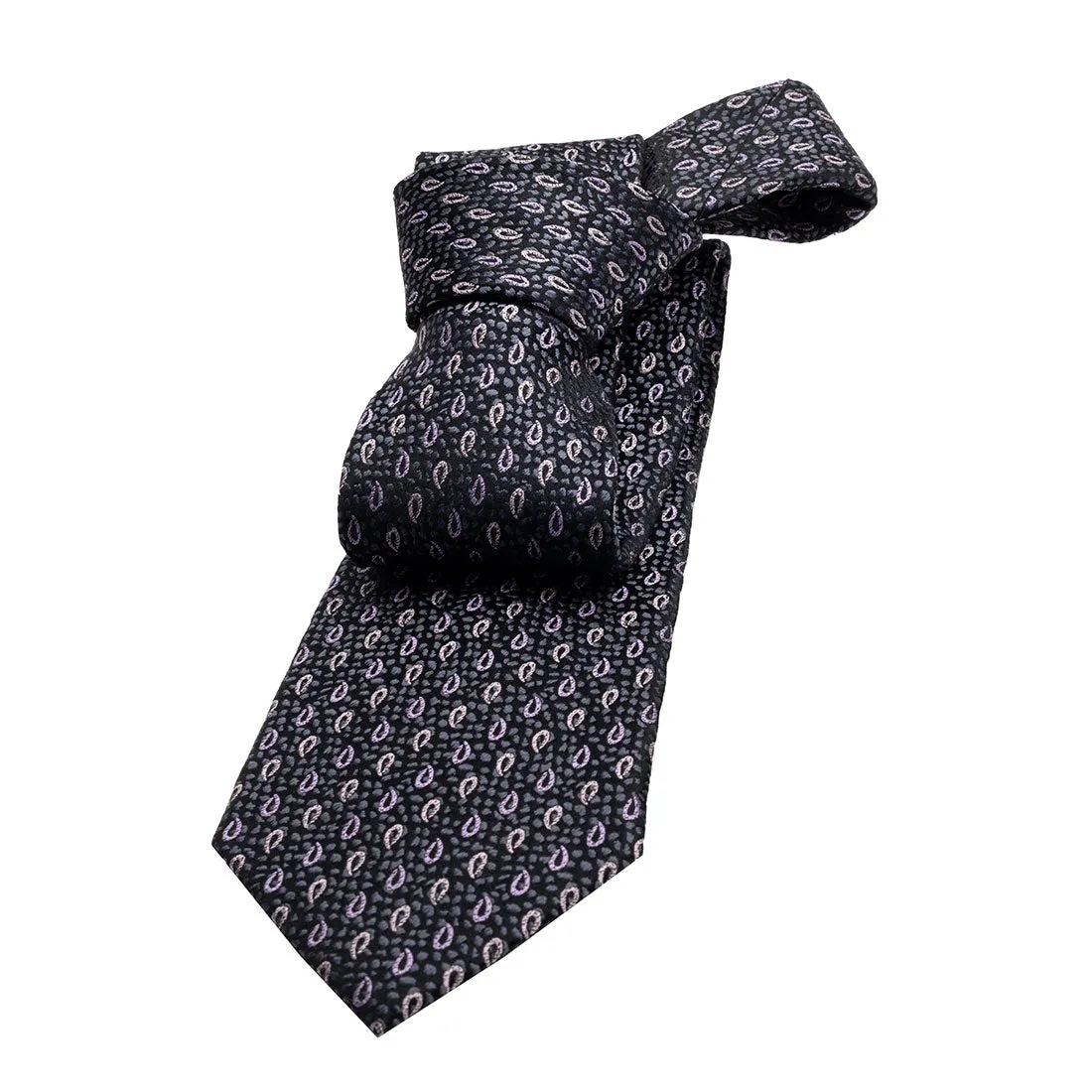 Danbury Paisley Silk Tie, Grey / Pink sold by The Dark Knot Limited