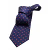 Warwick Foulard Silk Tie, Navy / Red sold by The Dark Knot Limited
