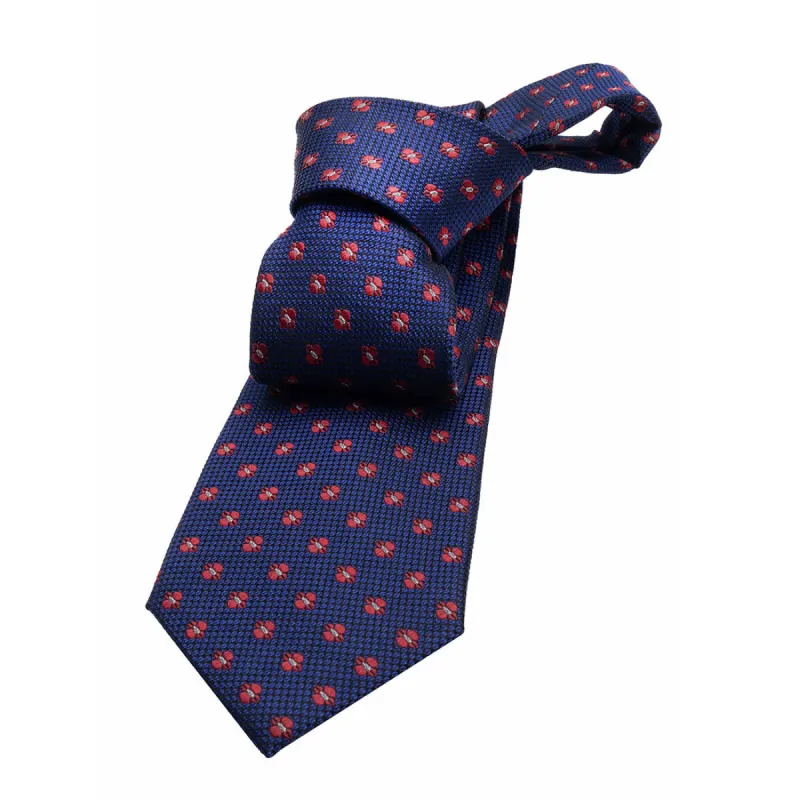 Warwick Foulard Silk Tie, Navy / Red sold by The Dark Knot Limited