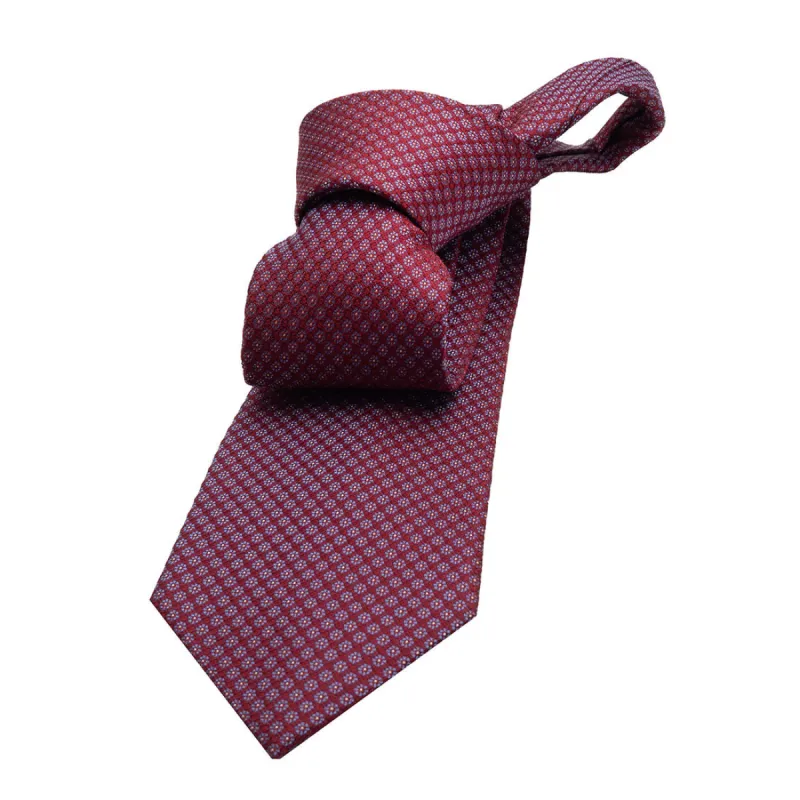Shrewsbury Foulard Silk Tie, Red / Light Blue sold by The Dark Knot Limited