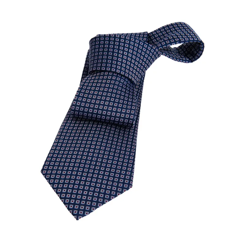 Chelsea Foulard Silk Tie, Blue / Red sold by The Dark Knot Limited
