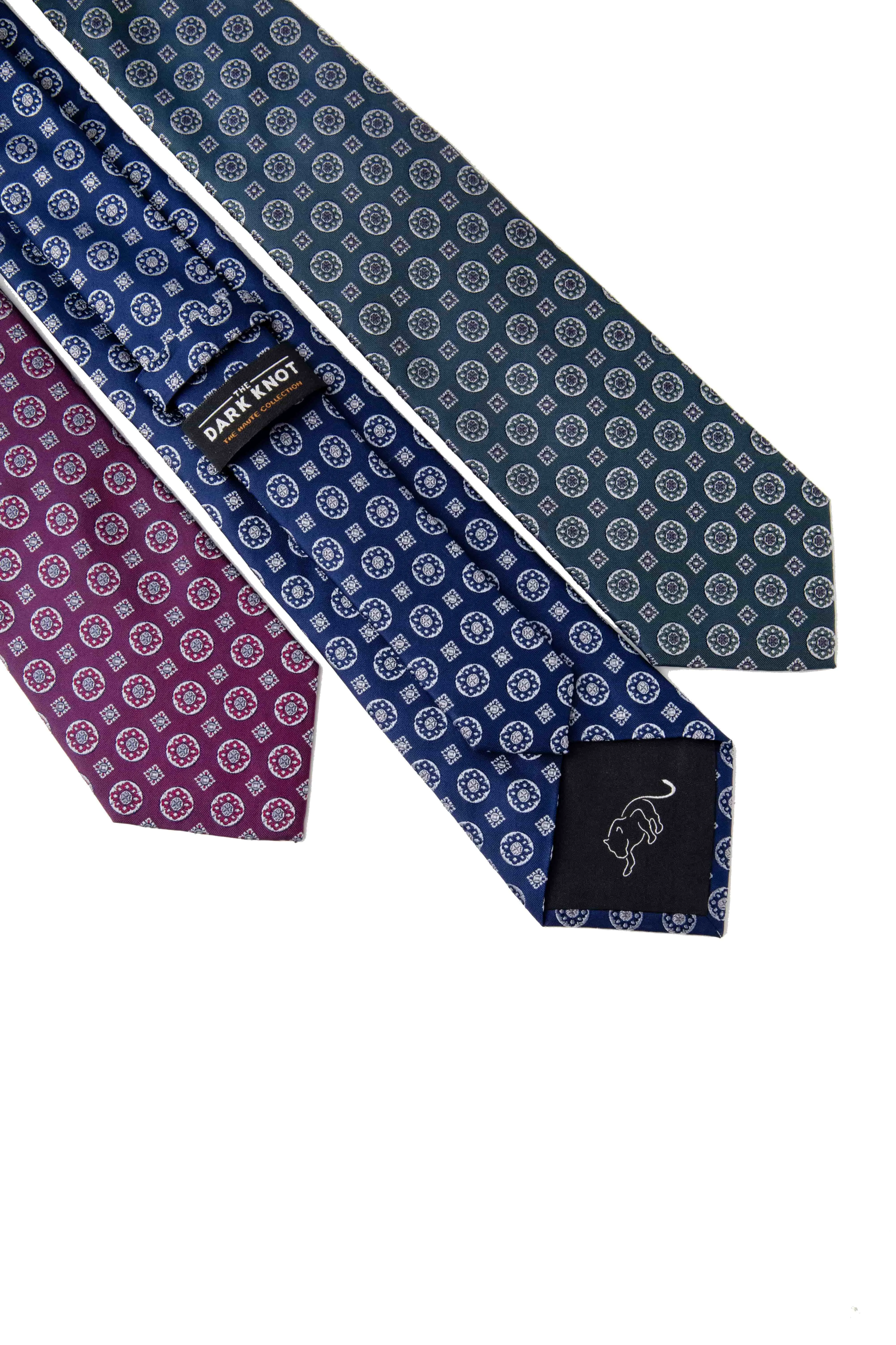 Milford Foulard Silk Tie, Burgundy / Silver sold by The Dark Knot Limited product image thumbnail 4