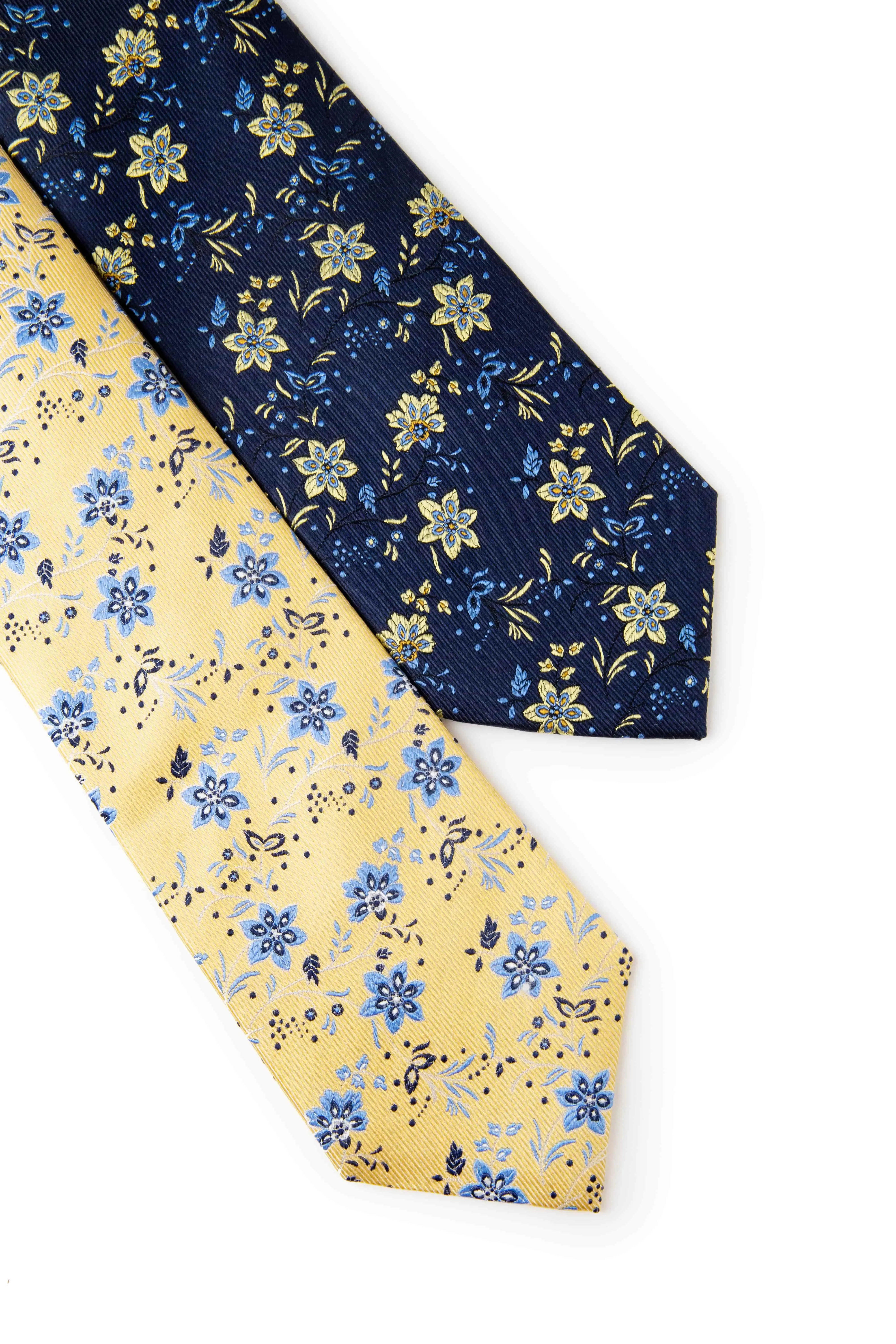 Lake George Floral Silk Tie, Yellow / Light Blue sold by The Dark Knot Limited product image thumbnail 4