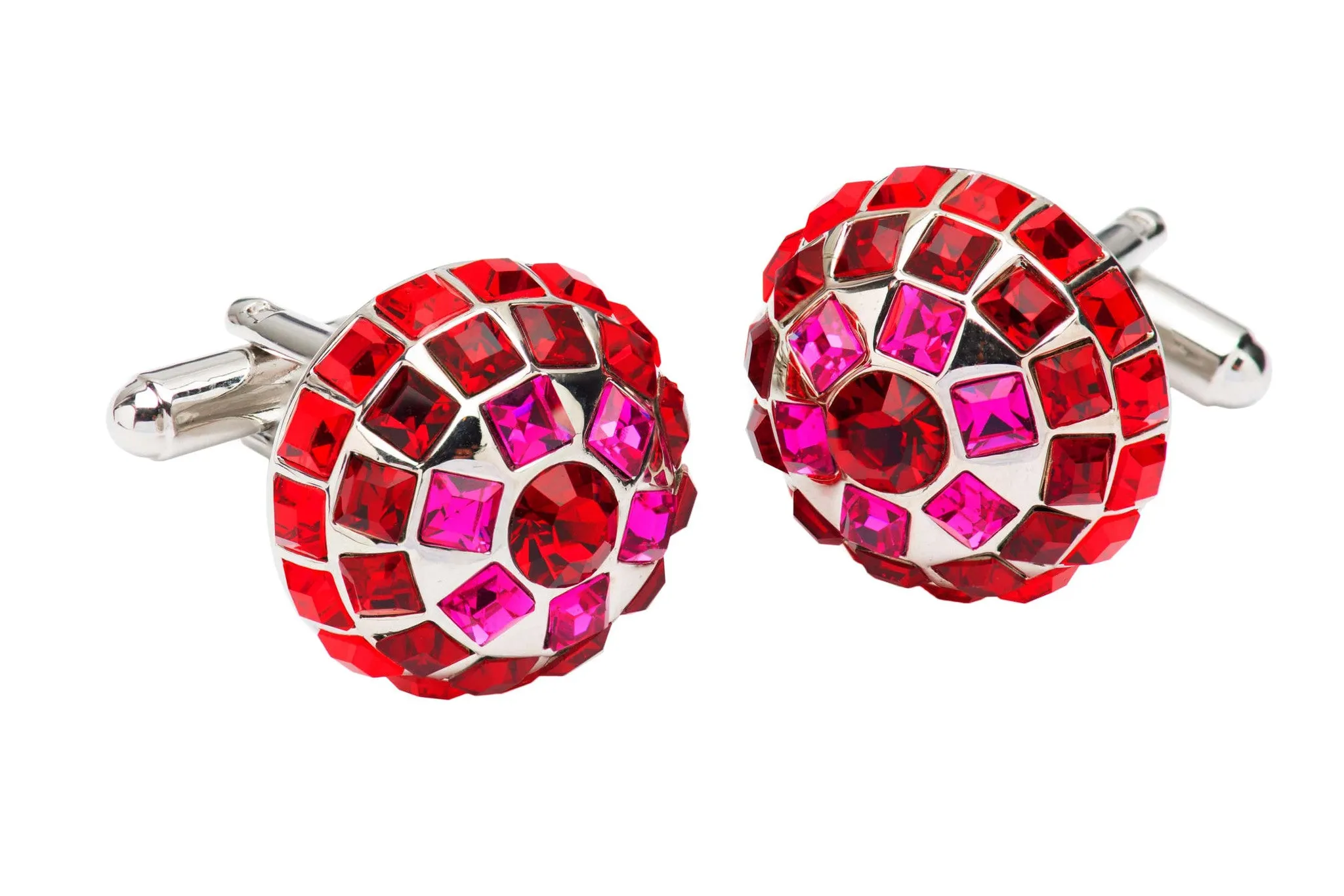 Rocky Hill Ruby Rhodium Plated Cufflinks sold by The Dark Knot Limited