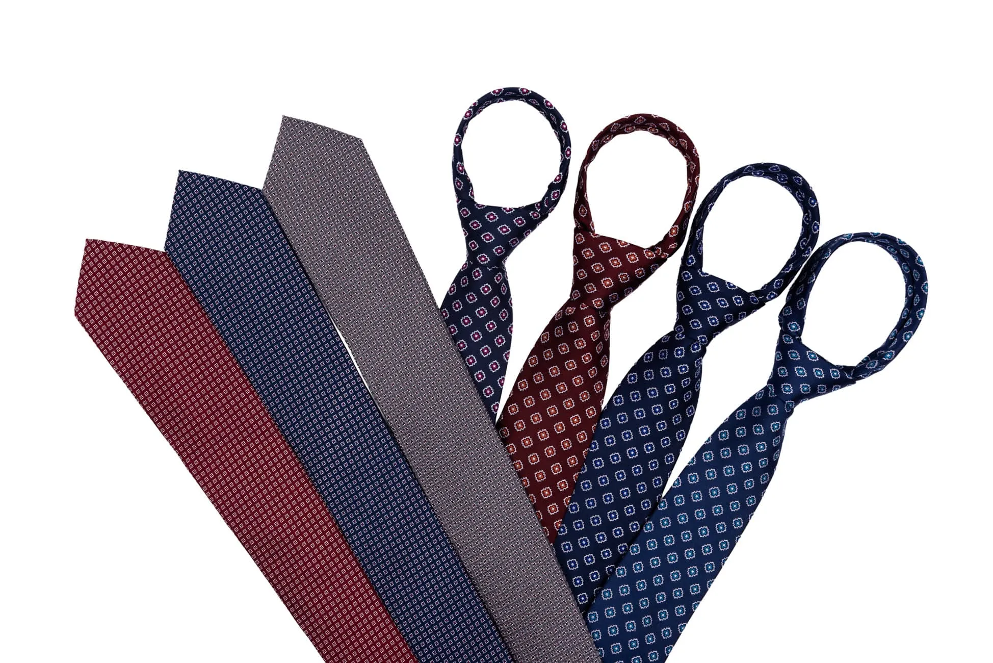 Monterey Foulard Silk Tie, Navy / Red sold by The Dark Knot Limited product image thumbnail 5