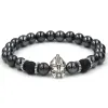Oakland Silver Helmet Black Hermatite Beaded Bracelet sold by The Dark Knot Limited
