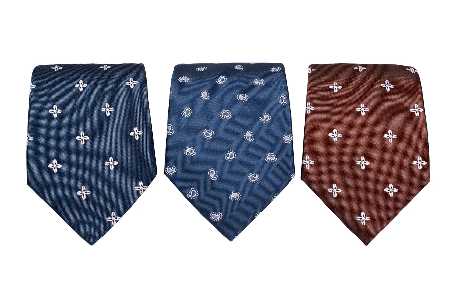 Carmel Paisley Silk Tie, Navy / Light Blue / Silver sold by The Dark Knot Limited product image thumbnail 3