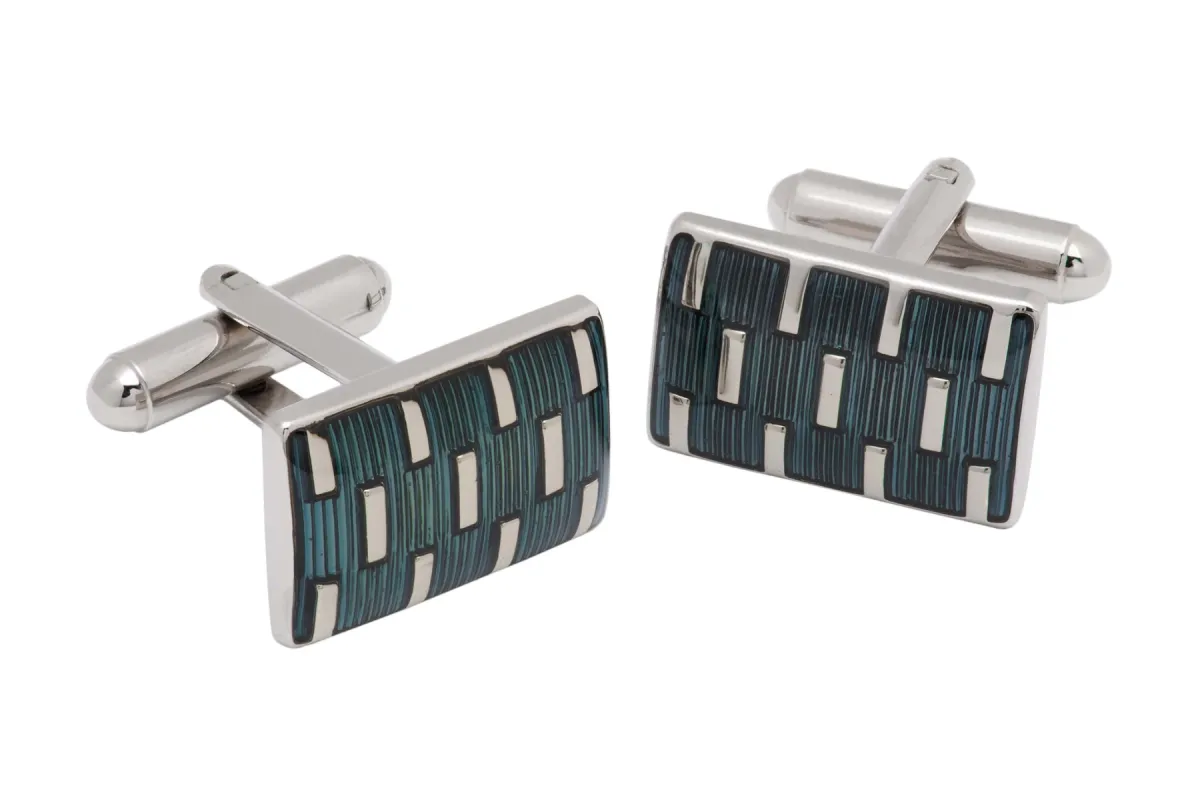 Northwood Grey Rhodium Plated Cufflinks sold by The Dark Knot Limited