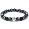 Oakley Silver Leopard Black Hermatite Beaded Bracelet sold by The Dark Knot Limited