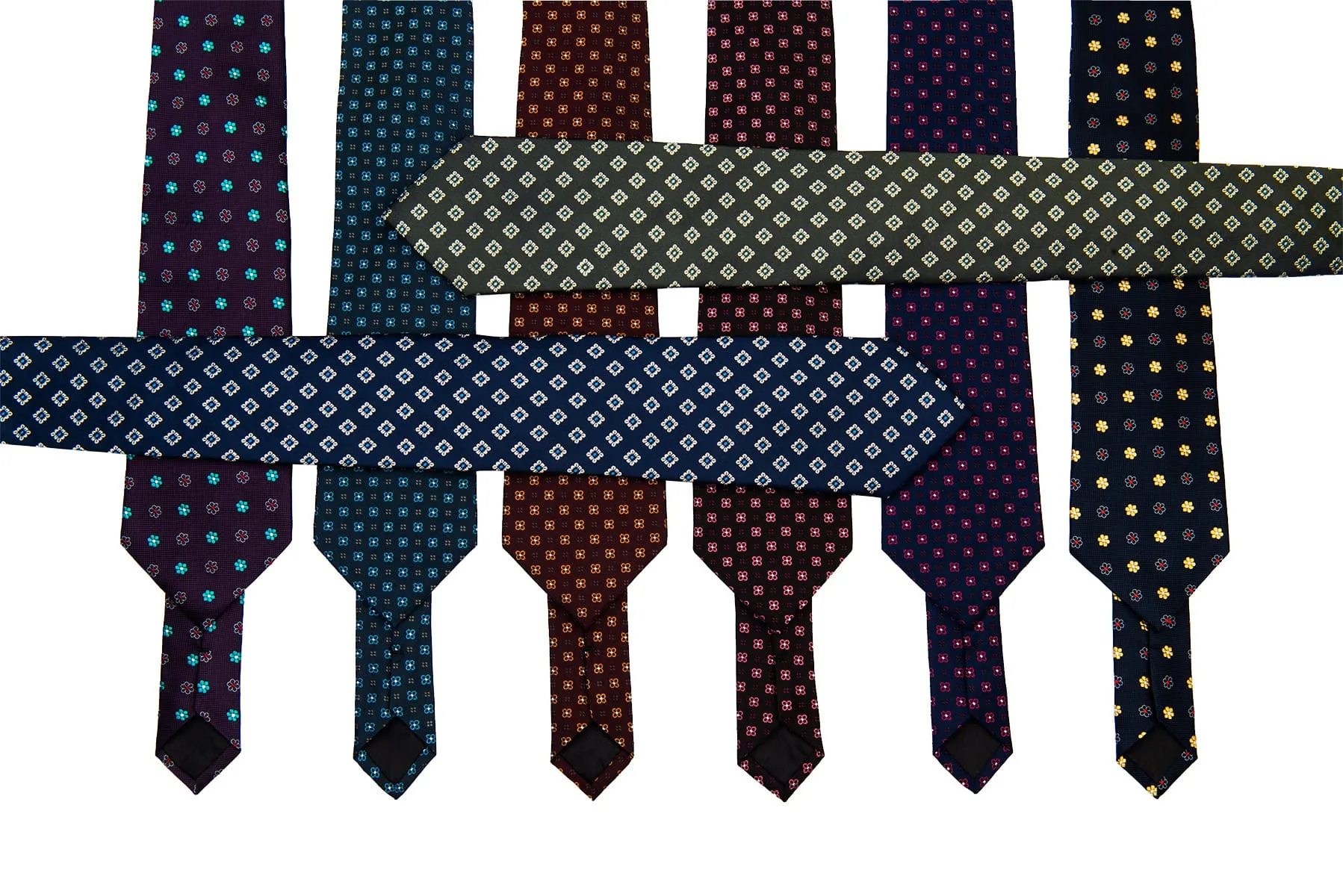 Millbury Foulard Silk Tie, Brown / Gold sold by The Dark Knot Limited product image thumbnail 5