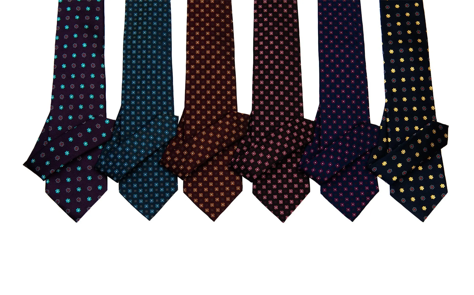 Millbury Foulard Silk Tie, Brown / Gold sold by The Dark Knot Limited product image thumbnail 4