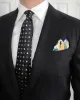 Berkshire Abstract Silk Tie, Navy / Yellow sold by The Dark Knot Limited