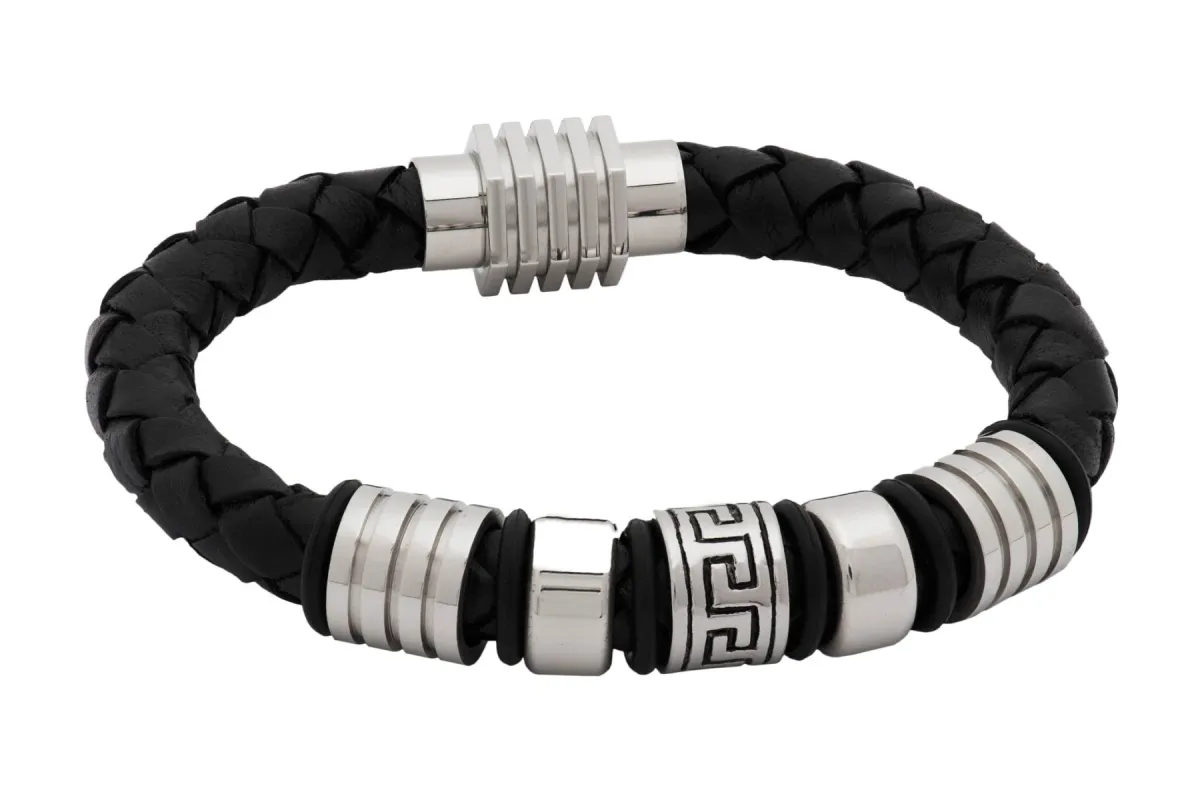 Maynard Leather Stainless Steel Bracelet sold by The Dark Knot Limited