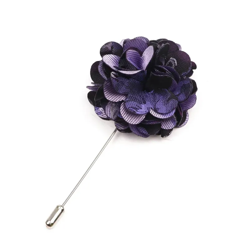 Lake Placid Lapel Flower, Purple / Lilac / Black sold by The Dark Knot Limited