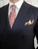 Roxbury Floral Silk Tie, Rust Orange / Silver sold by The Dark Knot Limited