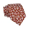 Roxbury Floral Silk Tie, Rust Orange / Silver sold by The Dark Knot Limited
