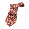 Roxbury Floral Silk Tie, Rust Orange / Silver sold by The Dark Knot Limited