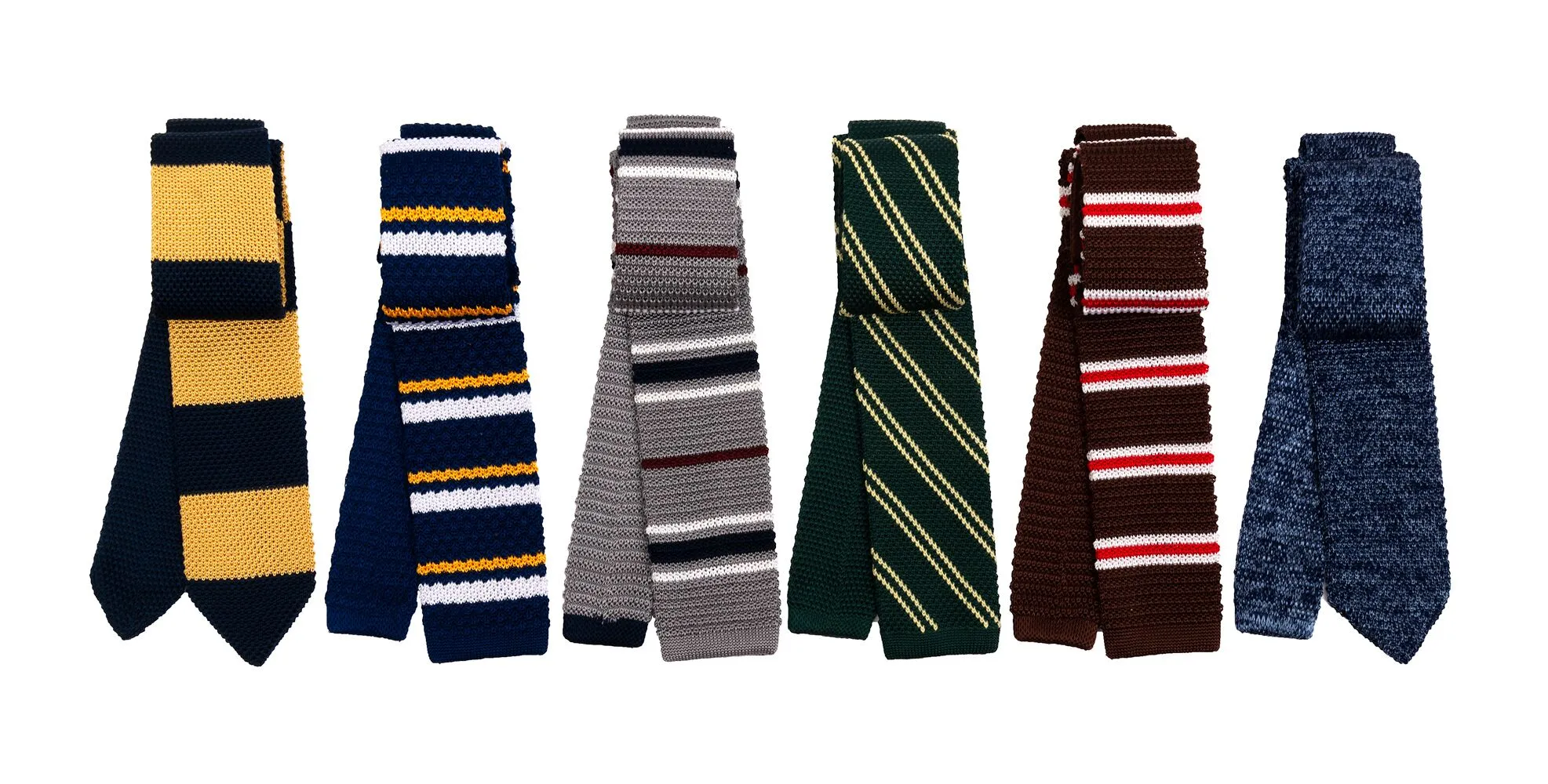 Brookhaven Stripes Knitted Silk Tie, Grey / Burgundy / Navy sold by The Dark Knot Limited product image thumbnail 3