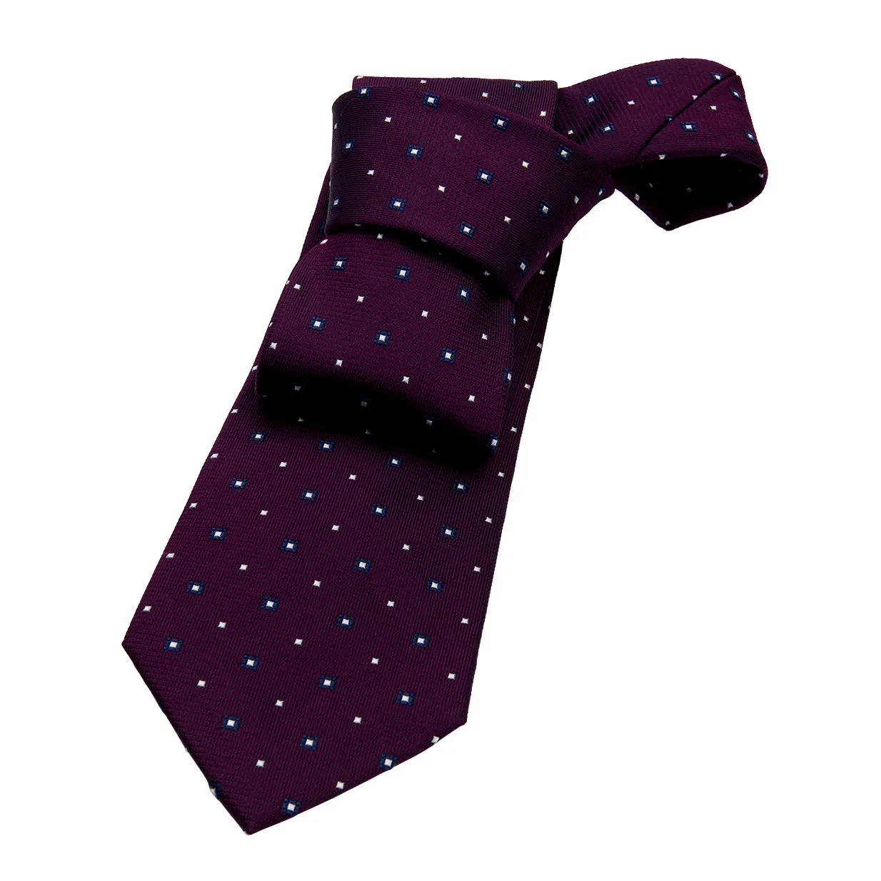 Shelton Abstract Silk Tie, Purple / Navy / Silver sold by The Dark Knot Limited