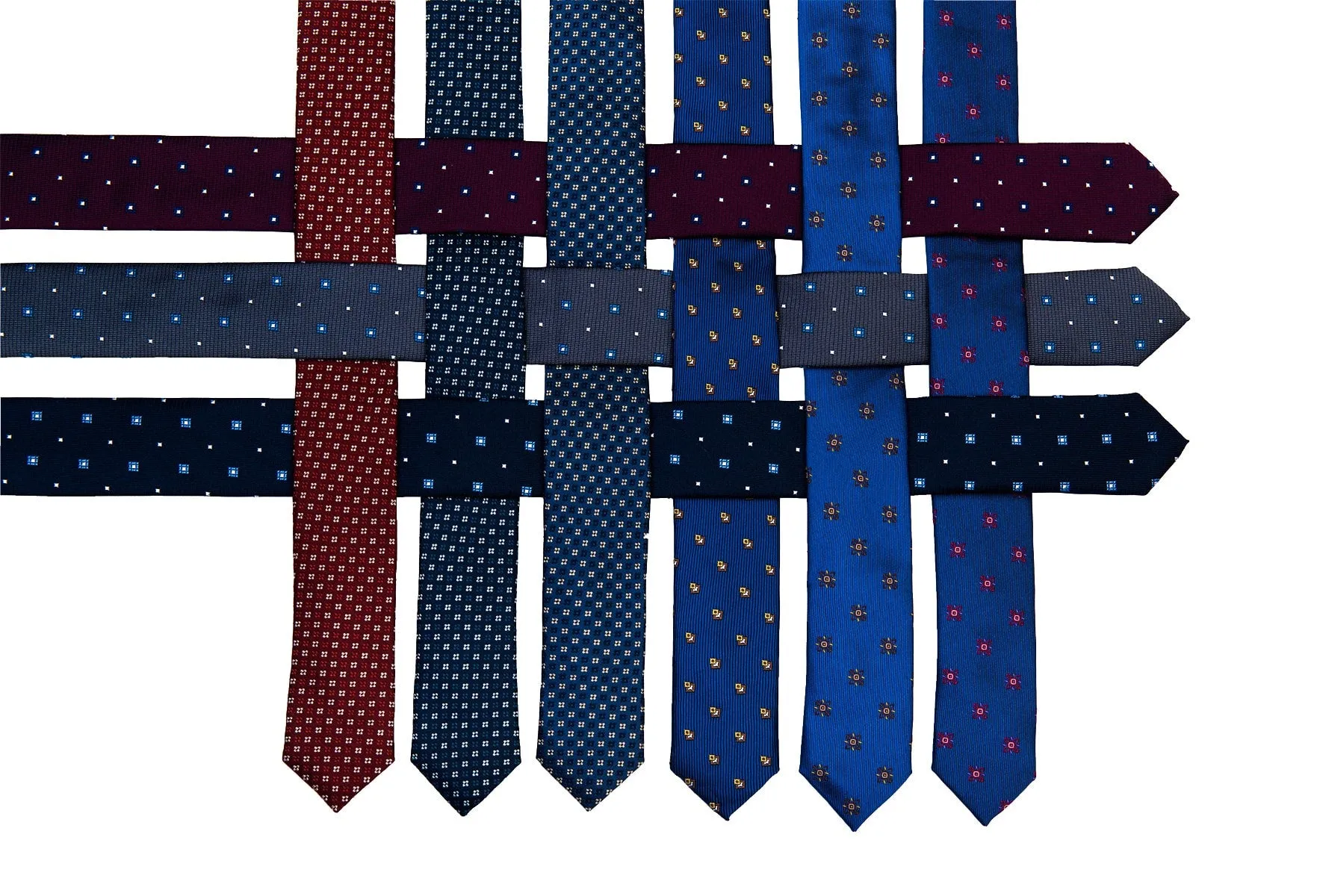 Shelton Abstract Silk Tie, Purple / Navy / Silver sold by The Dark Knot Limited product image thumbnail 5