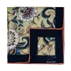 Chesterfield Floral Silk Pocket Square, Cream / Blue / White sold by The Dark Knot Limited