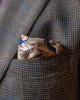 Chesterfield Floral Silk Pocket Square, Cream / Blue / White sold by The Dark Knot Limited