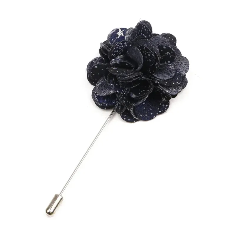 Lake Placid, Lapel Flower, Grey / Black / Navy sold by The Dark Knot Limited