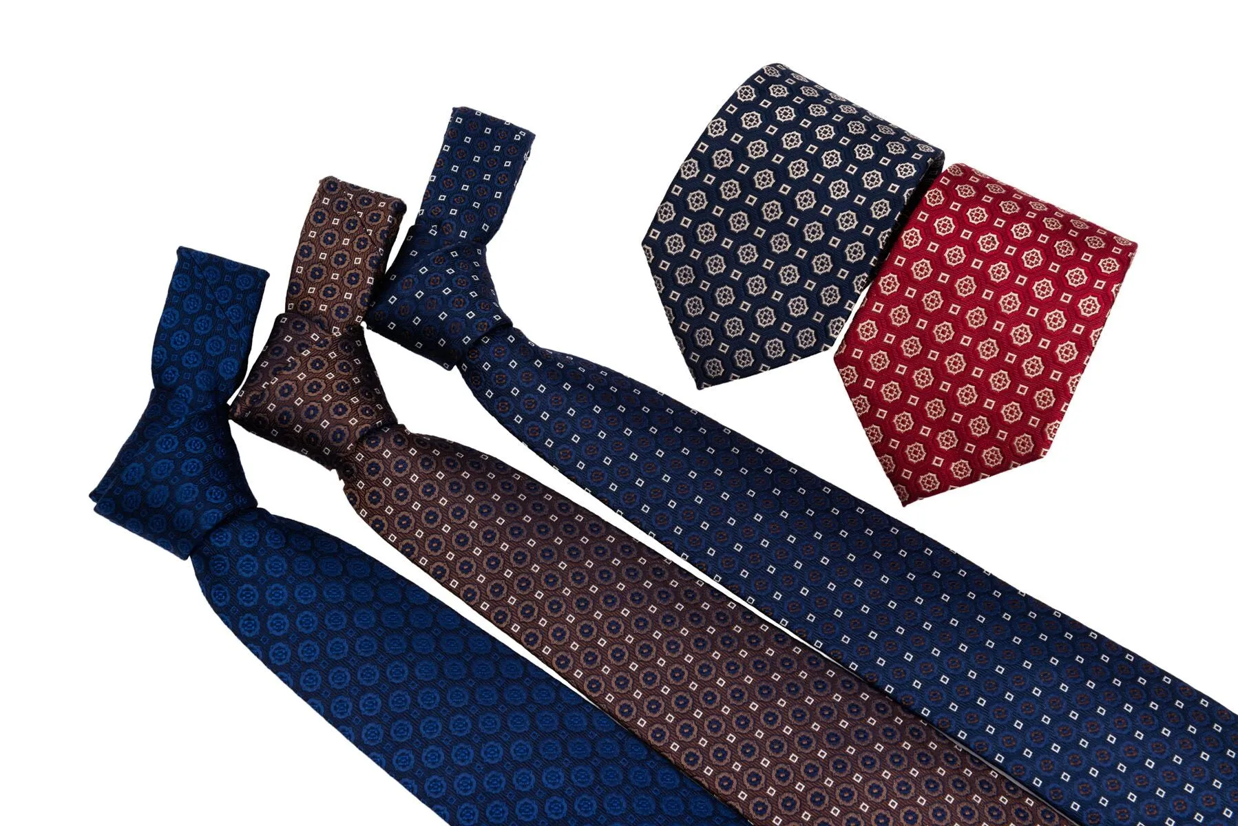 Georgetown Foulard Silk Tie, Navy / Blue / Brown sold by The Dark Knot Limited product image thumbnail 3