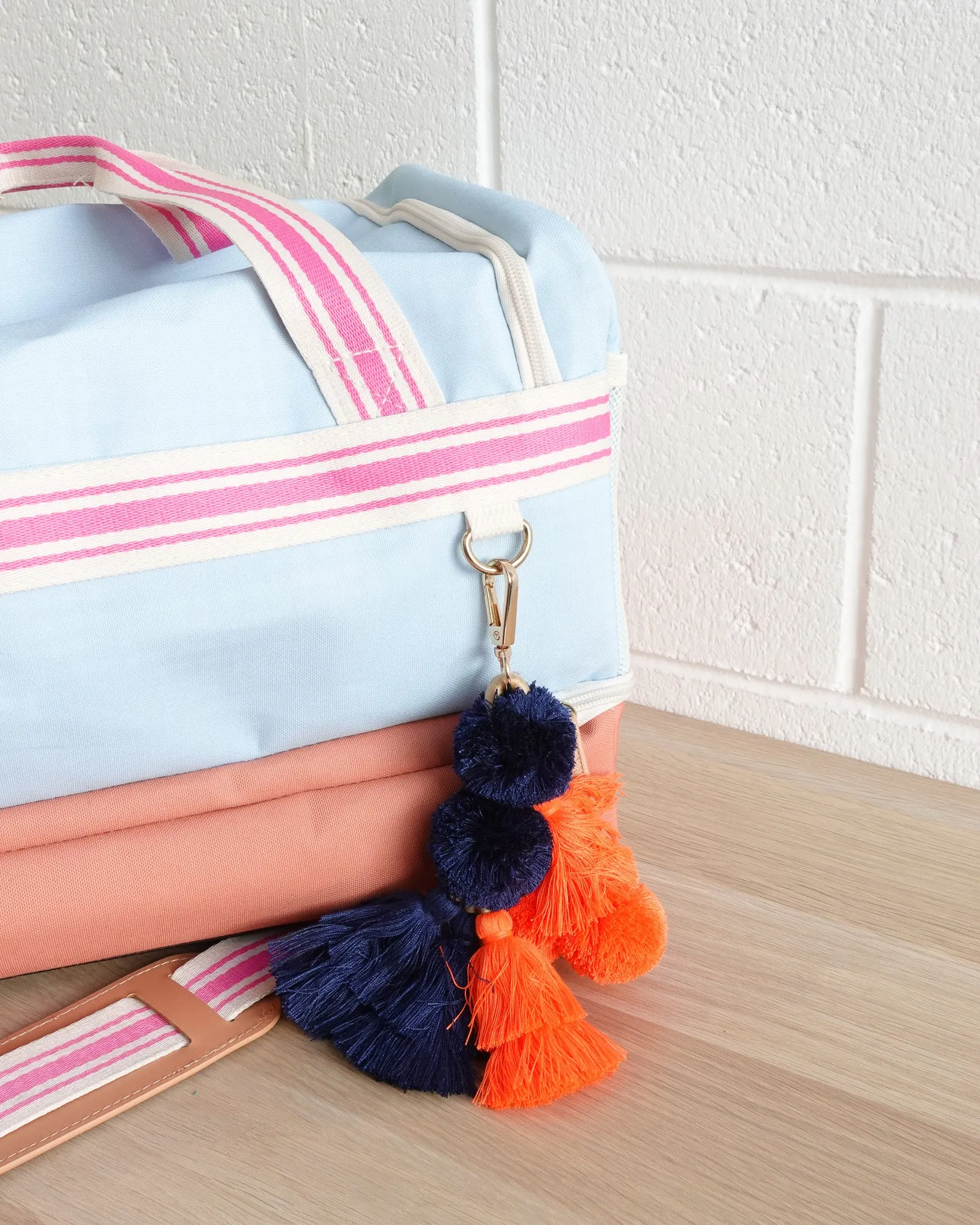 Large Pom Pom Navy & Coral sold by The Somewhere Co. product image thumbnail 2