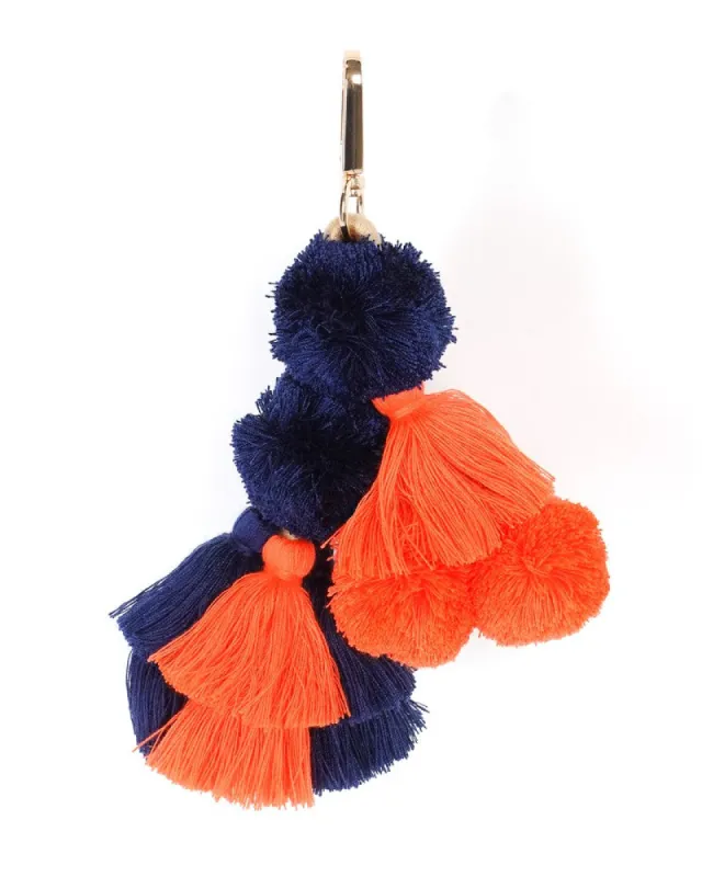 Large Pom Pom Navy & Coral sold by The Somewhere Co.