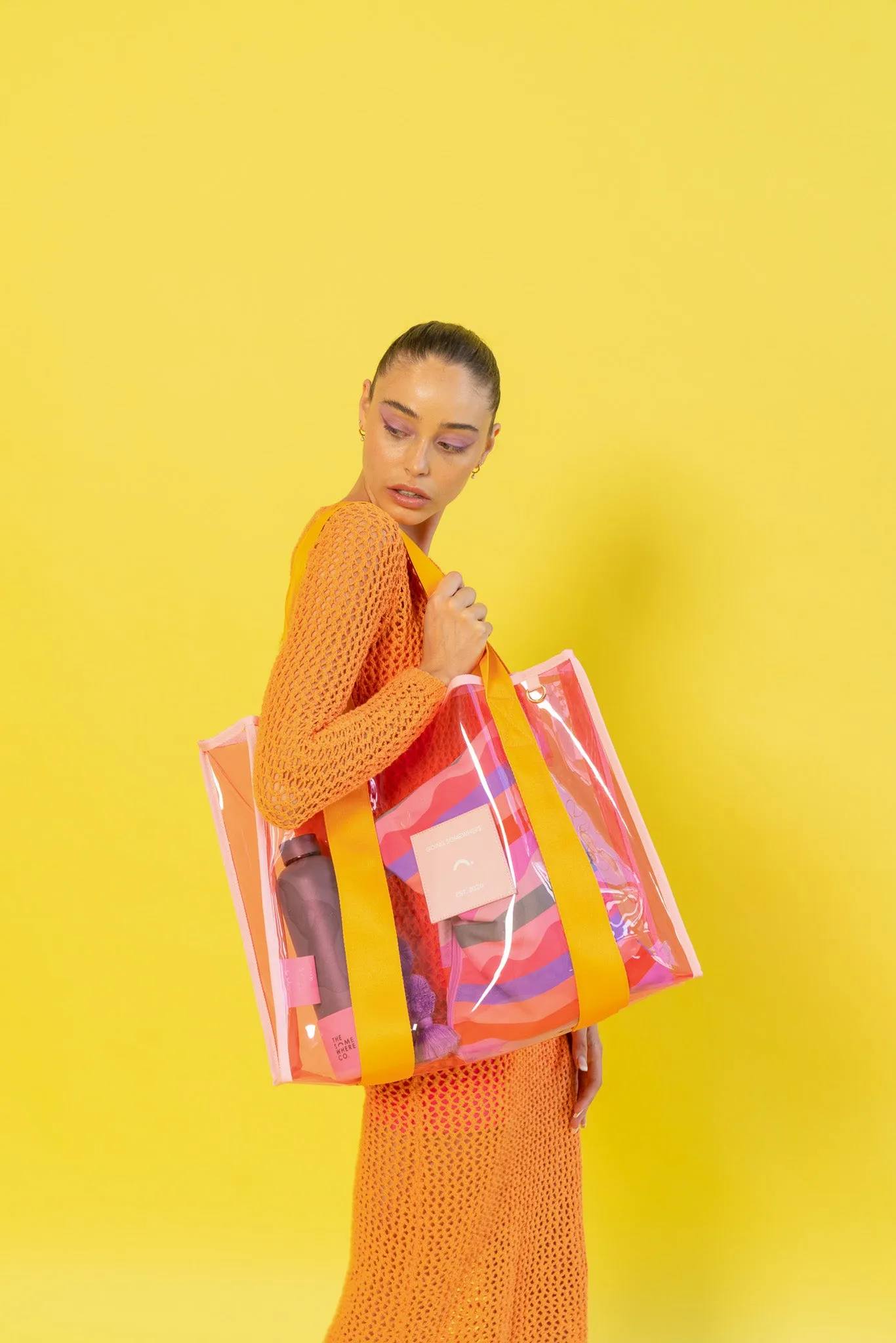 Orange & Pink Cheeky Tote Bag sold by The Somewhere Co. product image thumbnail 5