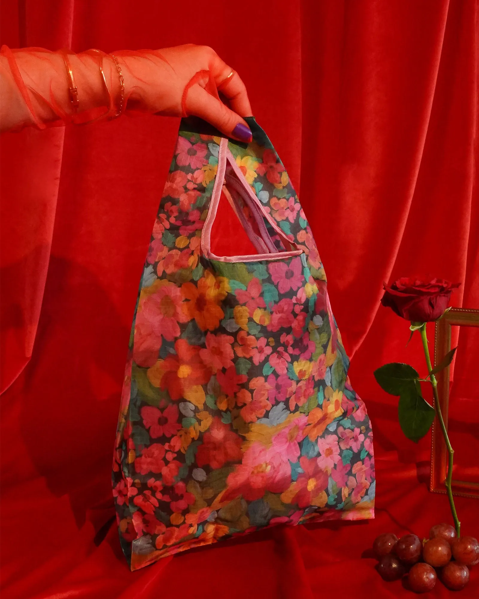 Amongst the Flowers Small Reusable Shopping Bag sold by The Somewhere Co. product image thumbnail 2