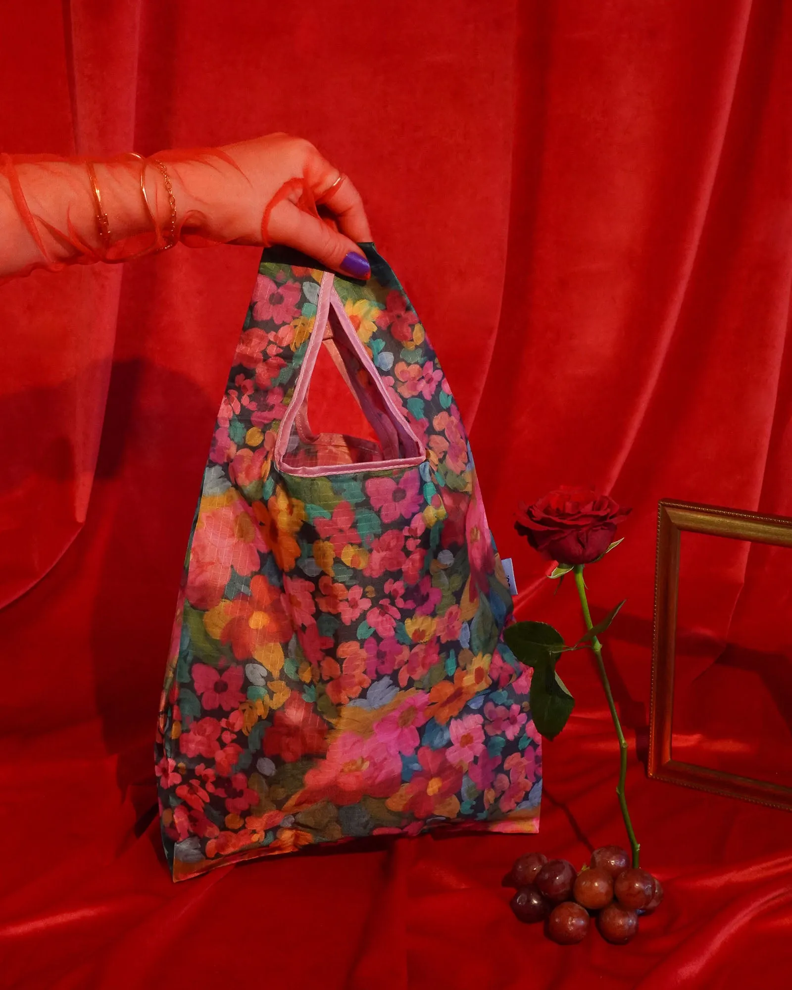 Amongst the Flowers Small Reusable Shopping Bag sold by The Somewhere Co. product image thumbnail 5