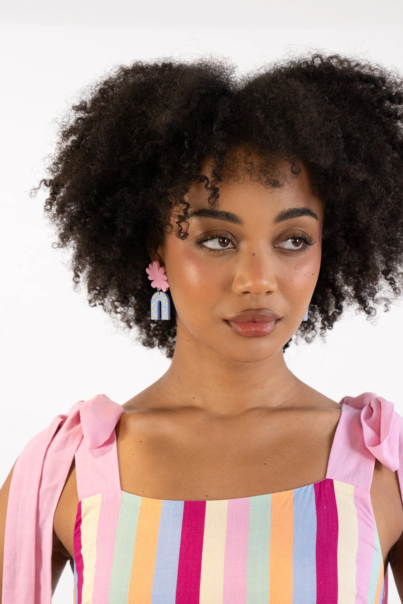 Pink & Blue Arch Dangle Earrings sold by The Somewhere Co. product image thumbnail 2