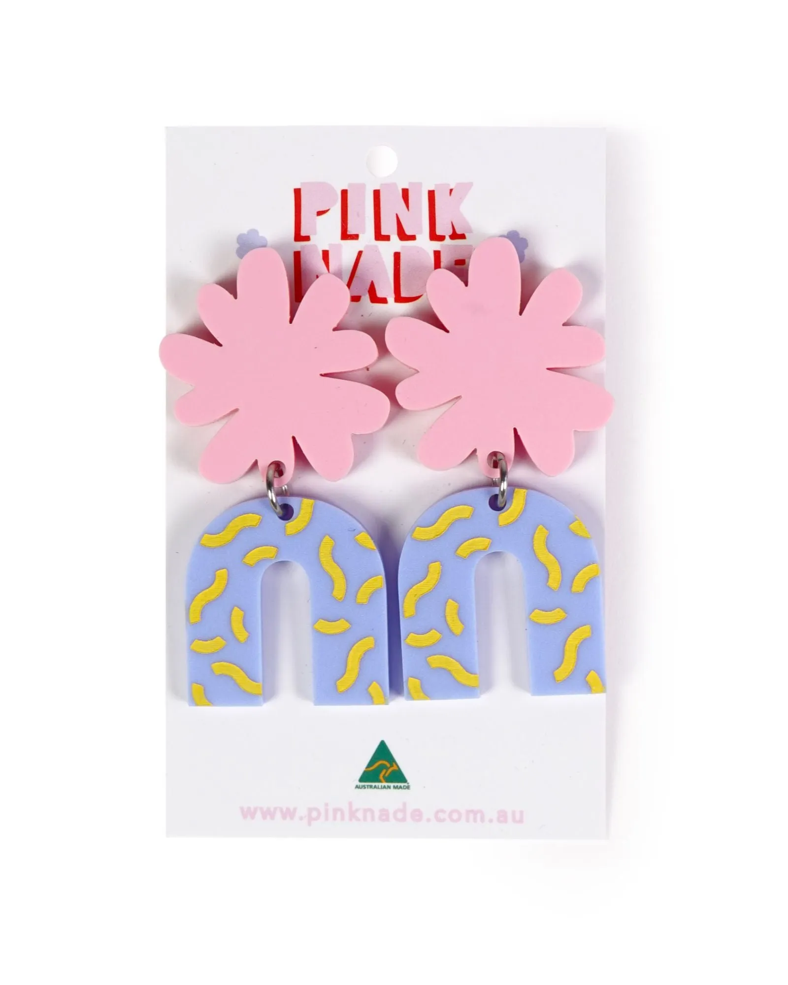 Pink & Blue Arch Dangle Earrings sold by The Somewhere Co. product image thumbnail 3