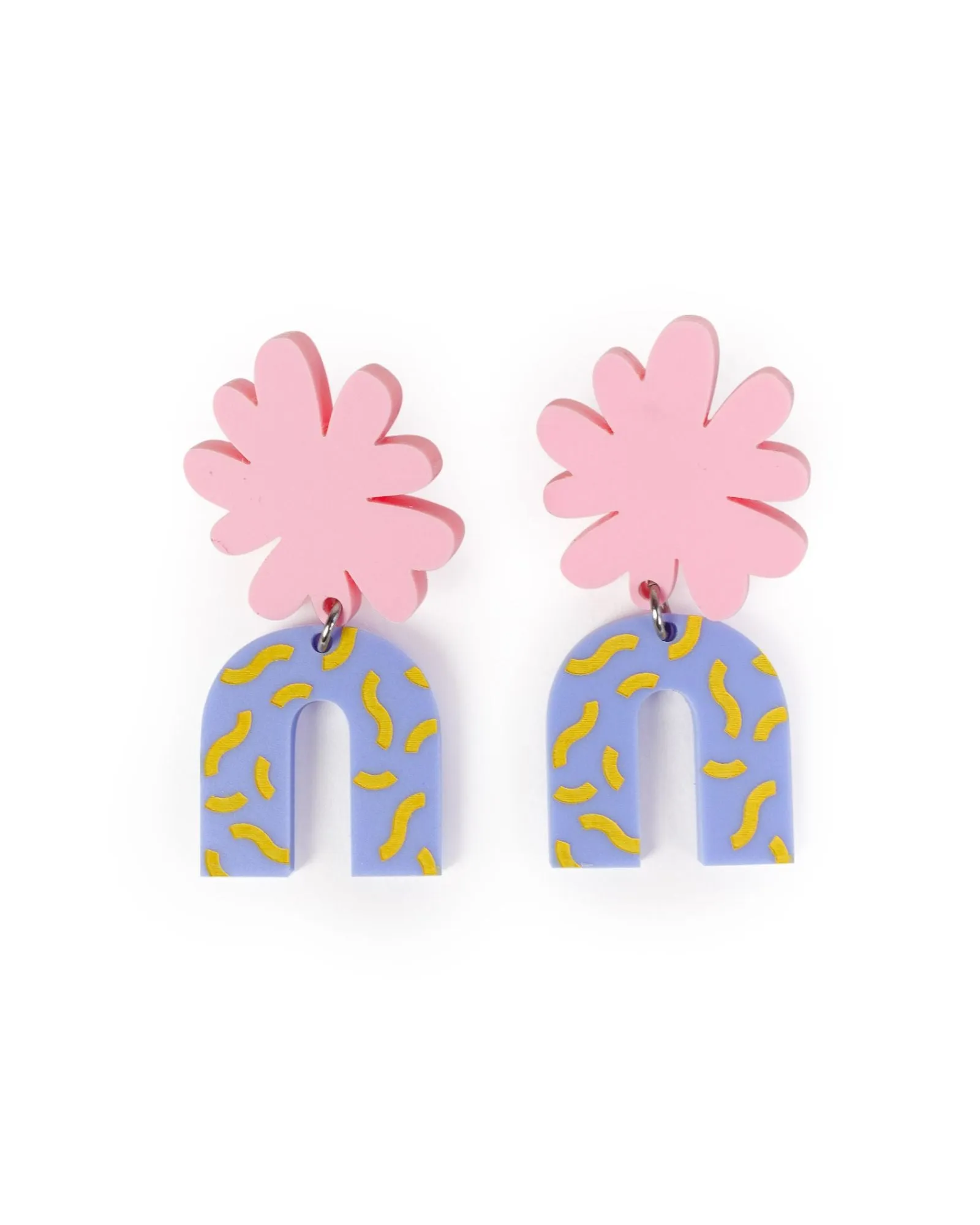 Pink & Blue Arch Dangle Earrings sold by The Somewhere Co.