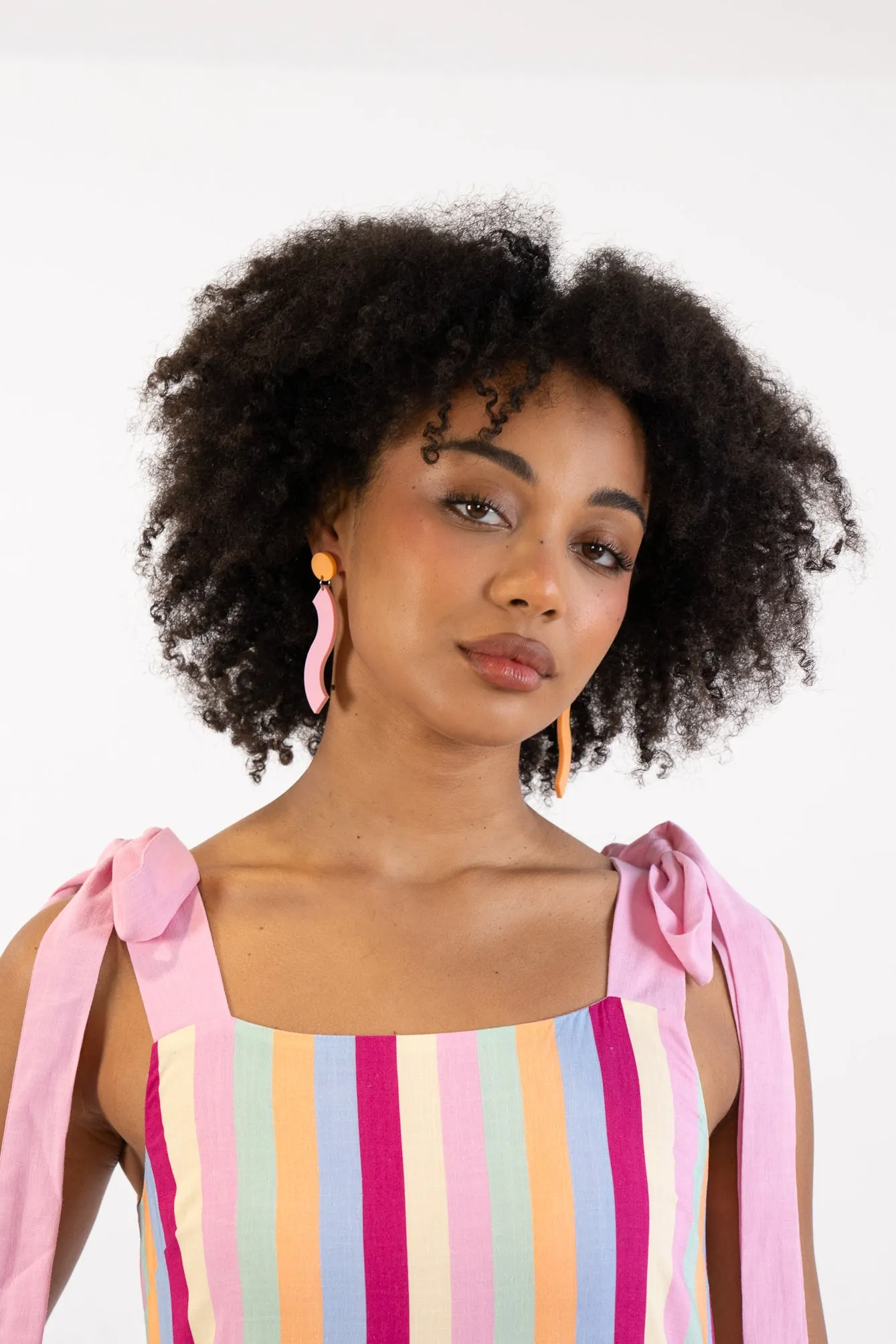 Pink & Orange Wave Dangle Earrings sold by The Somewhere Co. product image thumbnail 4