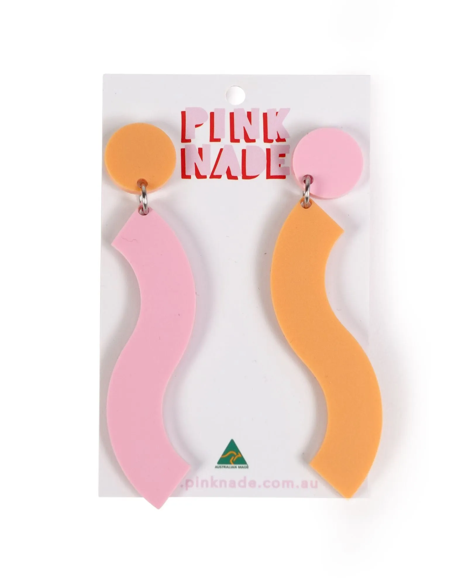 Pink & Orange Wave Dangle Earrings sold by The Somewhere Co. product image thumbnail 3